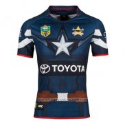 North Queensland Cowboys Rugby Shirt Captain America Marvel 2017