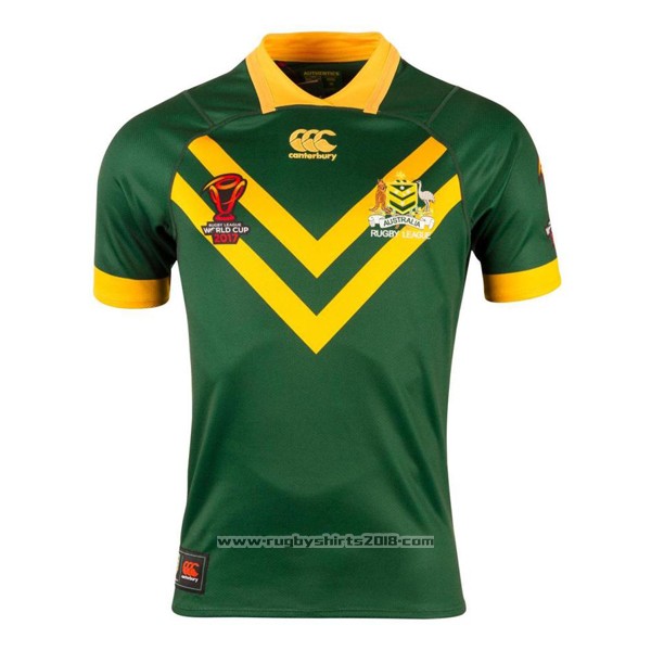 Australia Kangaroos 2017 Players Rugby Polo Shirt Dark Forest Size M